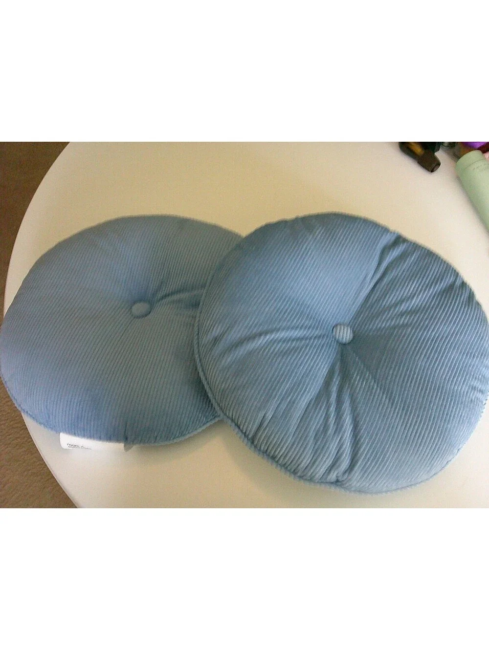 Round Corduroy Accent Pillows – Set of 2
